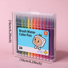 24pcs Soft Tip Watercolor Pens Bright Colors Graffiti Set
