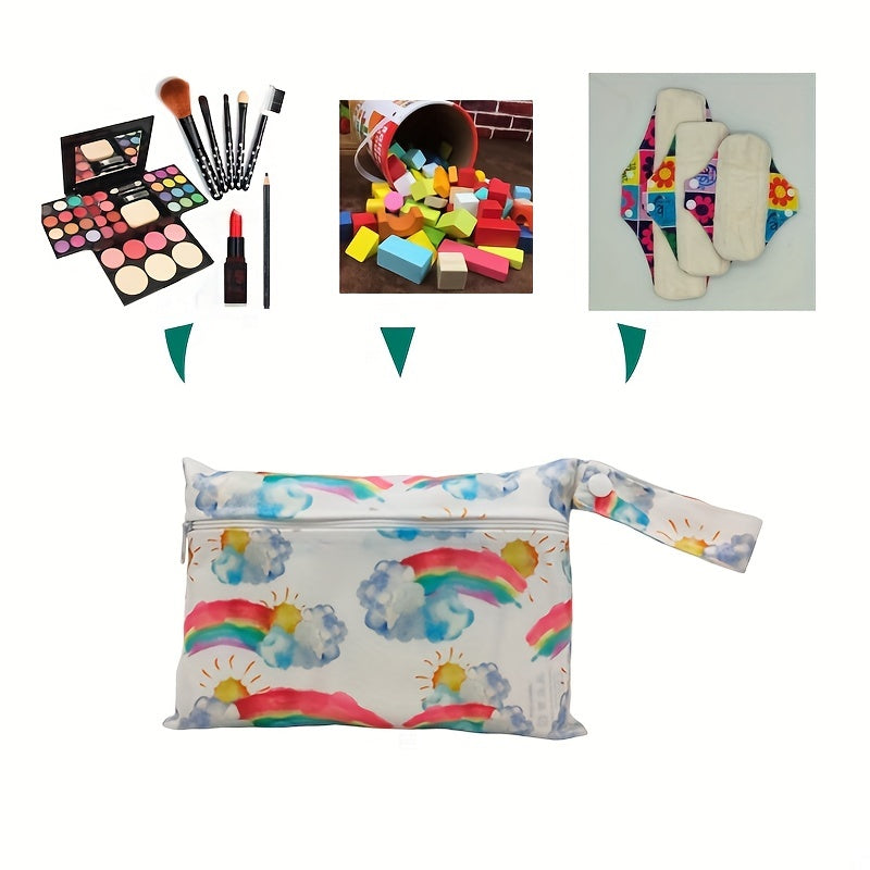 Rainbow Print Waterproof Diaper Bag Set