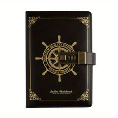 Sailor Style Retro Password Book PU Notebook With Lock Student Diary B6