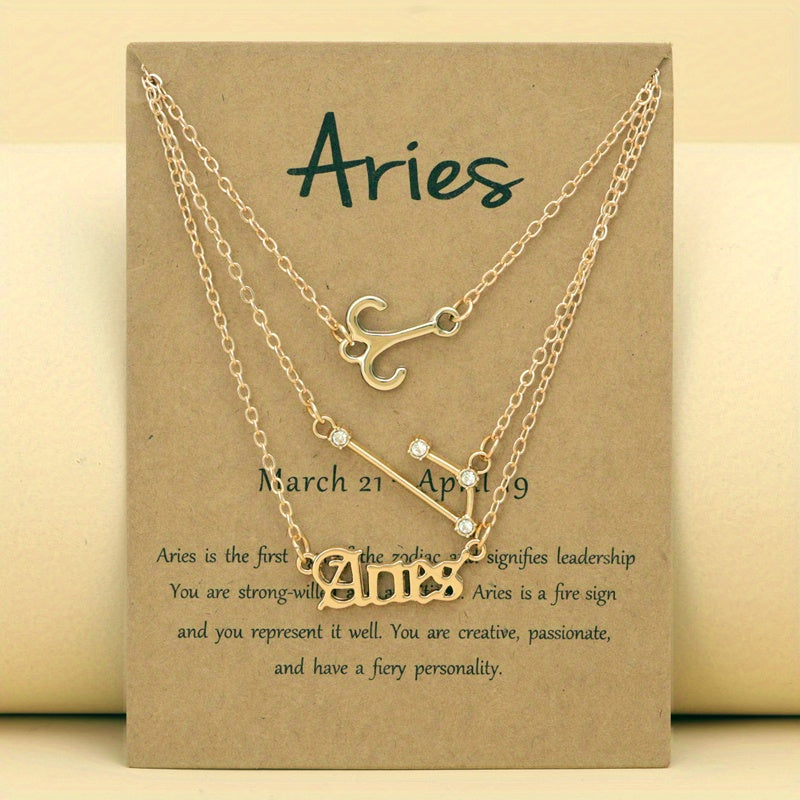 Zodiac Symbols Thin Chain Anklet Friendship Bracelet Gift For Women