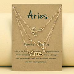 Zodiac Symbols Thin Chain Anklet Friendship Bracelet Gift For Women