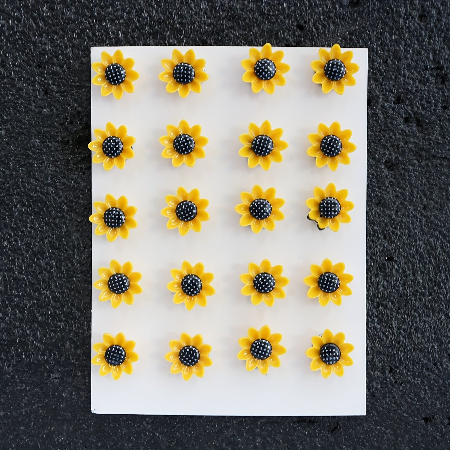 40pcs Sunflower Push Pins for Cork Board Photo Wall & Office Decor