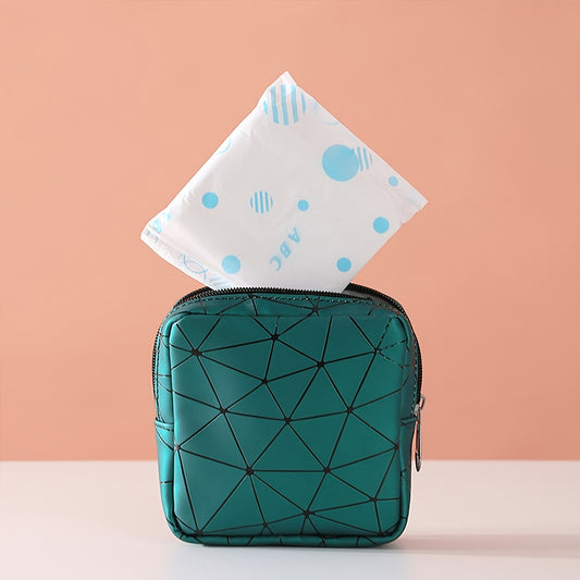 Geometric Pattern Sanitary Napkin Storage Bag Portable Carry On Pouch