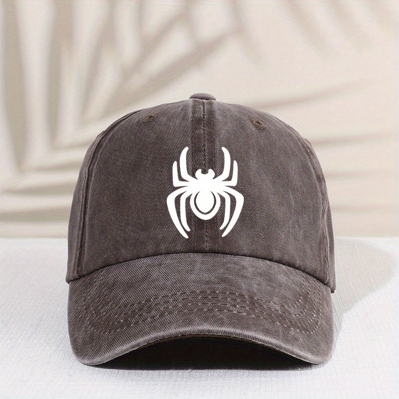 Children's Vintage Spider Baseball Cap Distressed Washed Sunshade Duck Tongue