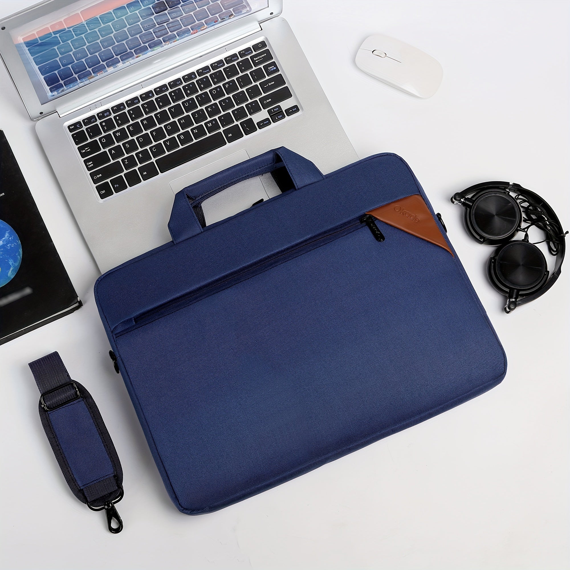 Large Capacity Laptop Bag with Shockproof Padding and Adjustable Strap