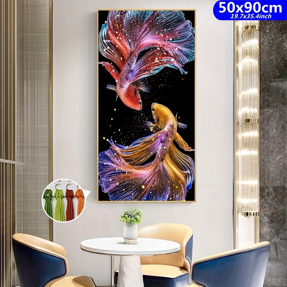 Fish Pattern Cross Stitch Kits 11CT Printed On Canvas