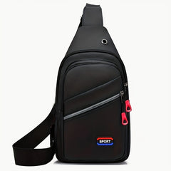 Men's Waterproof Crossbody Bag With Earphone Hole Large Capacity