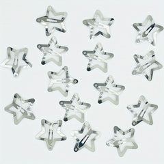 15pcs Y2K Silvery Snap Clip Hollow Star Shaped Hair Clip Alloy Hair Clip