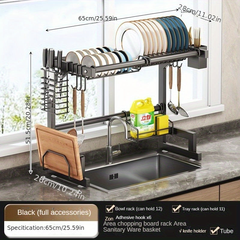 Kitchen Sink Draining Rack Stainless Steel Shelf