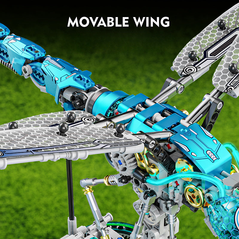 1000pcs Mechanical Dragonfly Blocks Animal Toys Display Stand Decoration