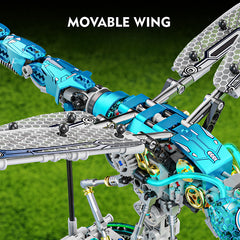 1000pcs Mechanical Dragonfly Blocks Animal Toys Display Stand Decoration