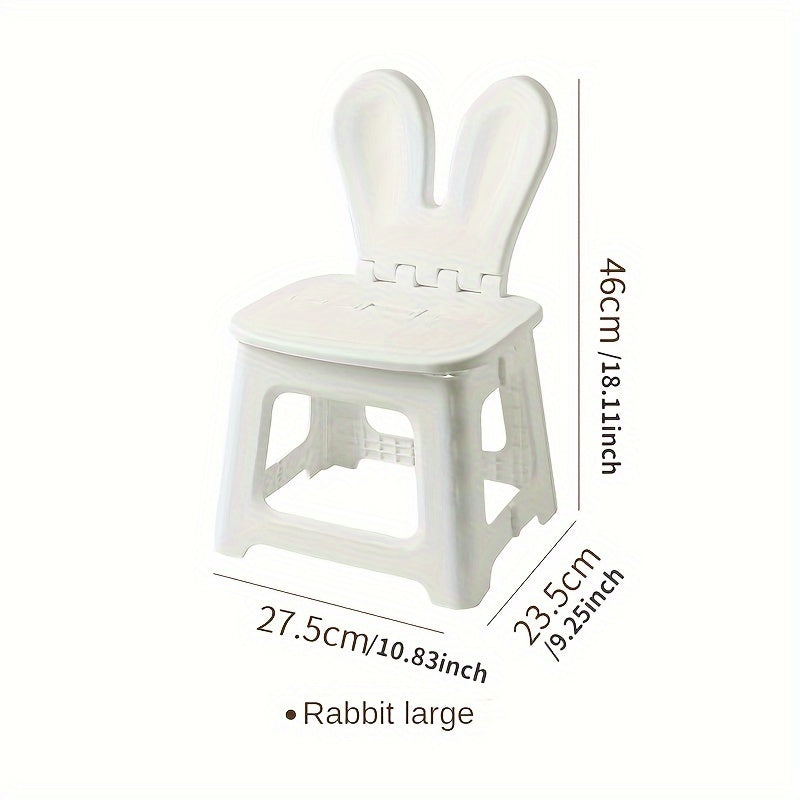1pc Cartoon Backrest Chair Plastic Folding Outdoor Creative Stool
