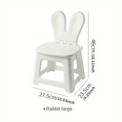 1pc Cartoon Backrest Chair Plastic Folding Outdoor Creative Stool