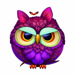 2pcs Purple Owl Heat Transfer Film Iron Clothes DIY Patch Paste Washable
