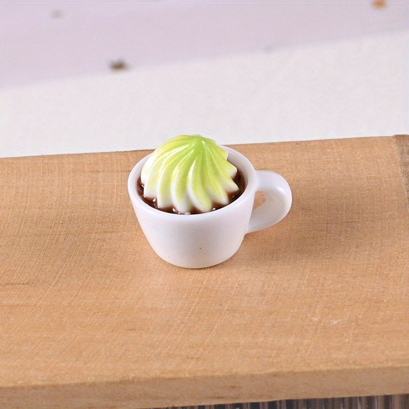 3pcs Cappuccino Cups Set Dollhouse Decor Realistic Coffee Shop Accessories