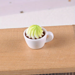 3pcs Cappuccino Cups Set Dollhouse Decor Realistic Coffee Shop Accessories