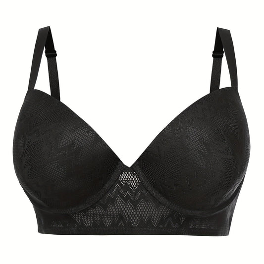  Geometric Pattern T-shirt Bra