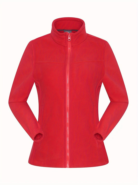 Women's Outdoor Fleece Jacket Zip-front Sports Snow Coat