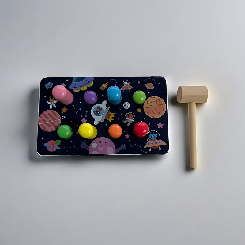 Wooden Starry Sky Pounding Station Toy for Kids