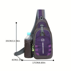 Casual Crossbody Backpack with Water Bottle Holder