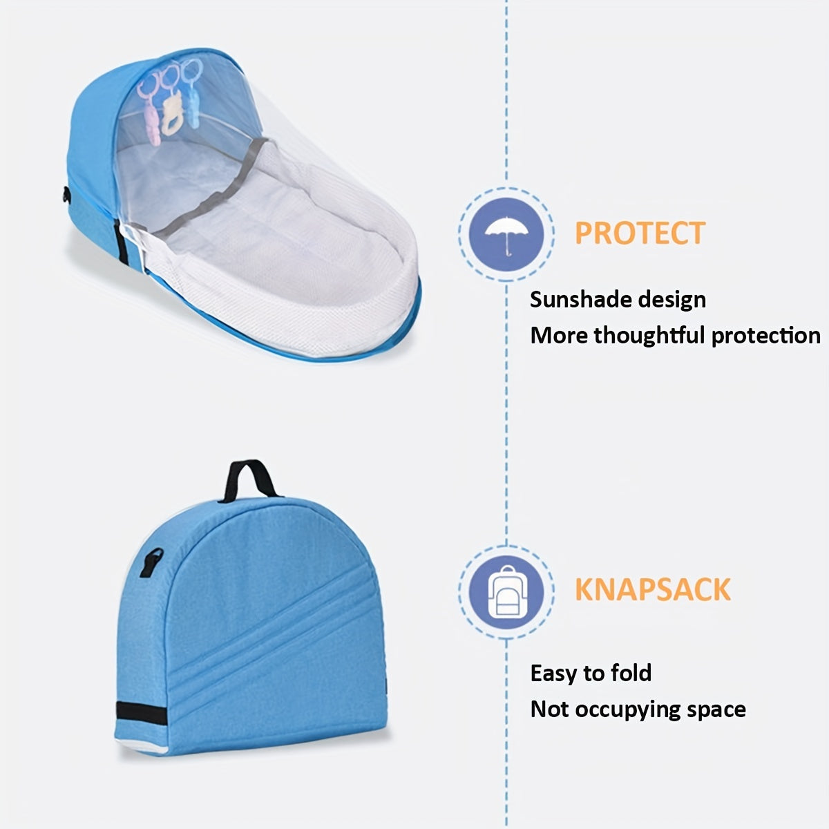 Portable Folding Backpack for Travel Hiking Lightweight Water Resistant