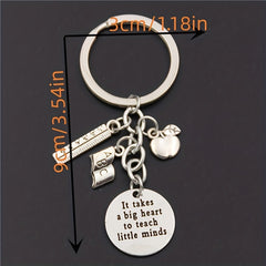 Teacher's Gift Keychain Big Heart To Teach Little Minds Key Ring