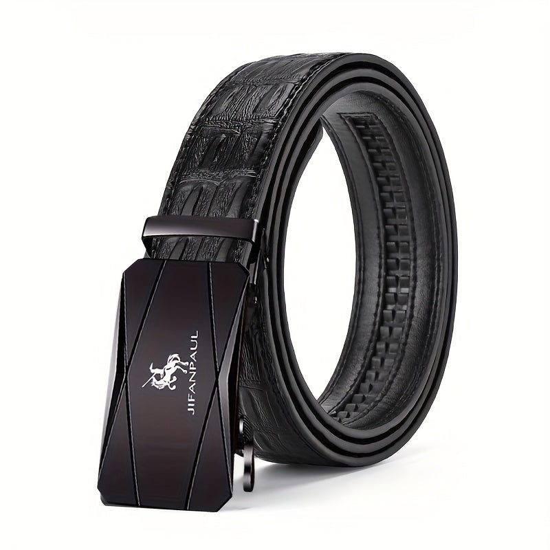 Men's PU Leather Business Casual Belt Automatic Buckle Belt