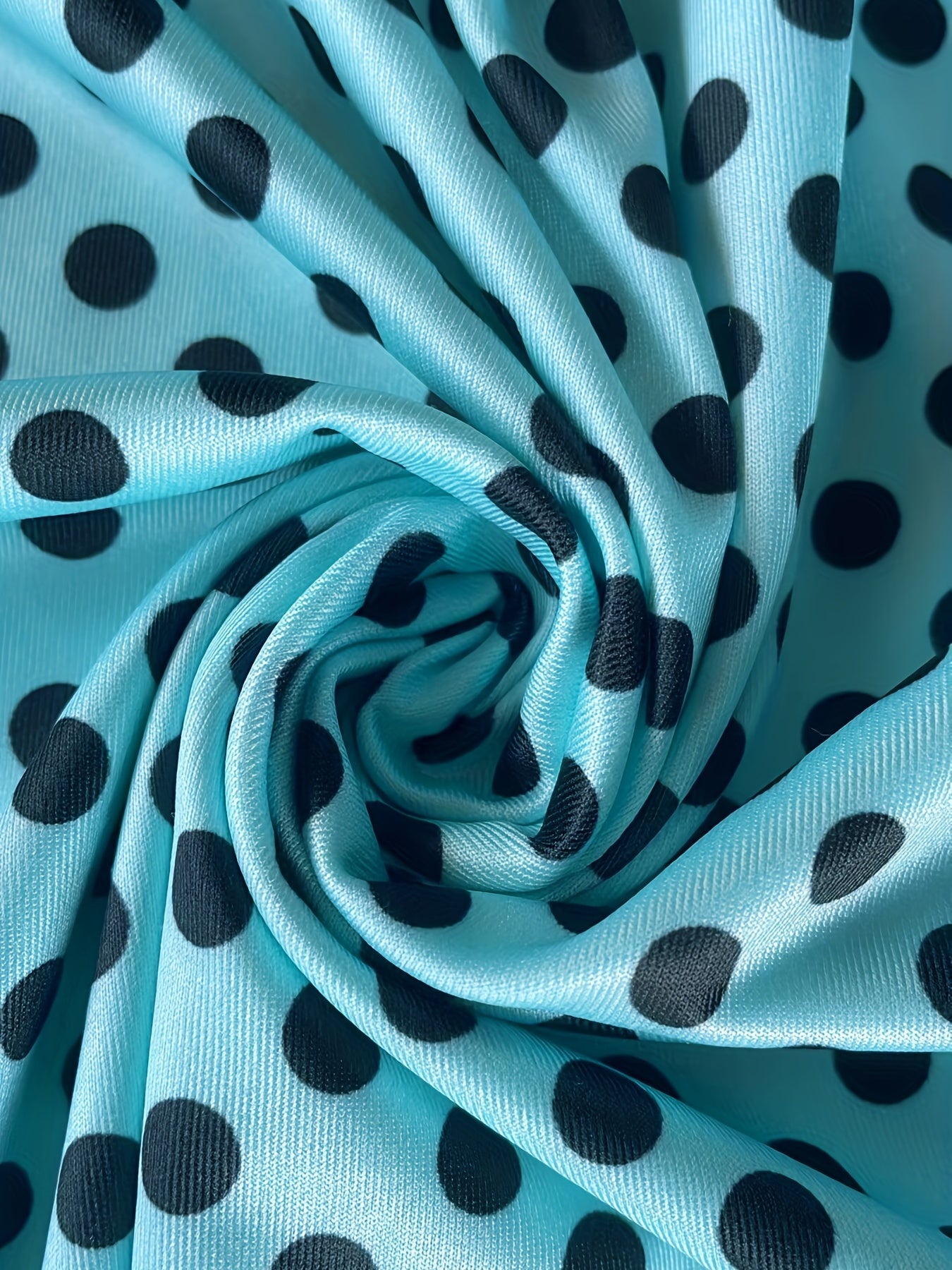  Polka Dot V-Neck Dress With Belt