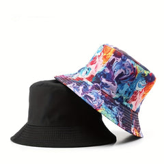 Tie Dye Reversible Bucket Hat Laser Print Unisex Basin Hat