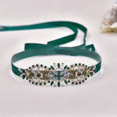 Green Crystal Belt for Special Occasions