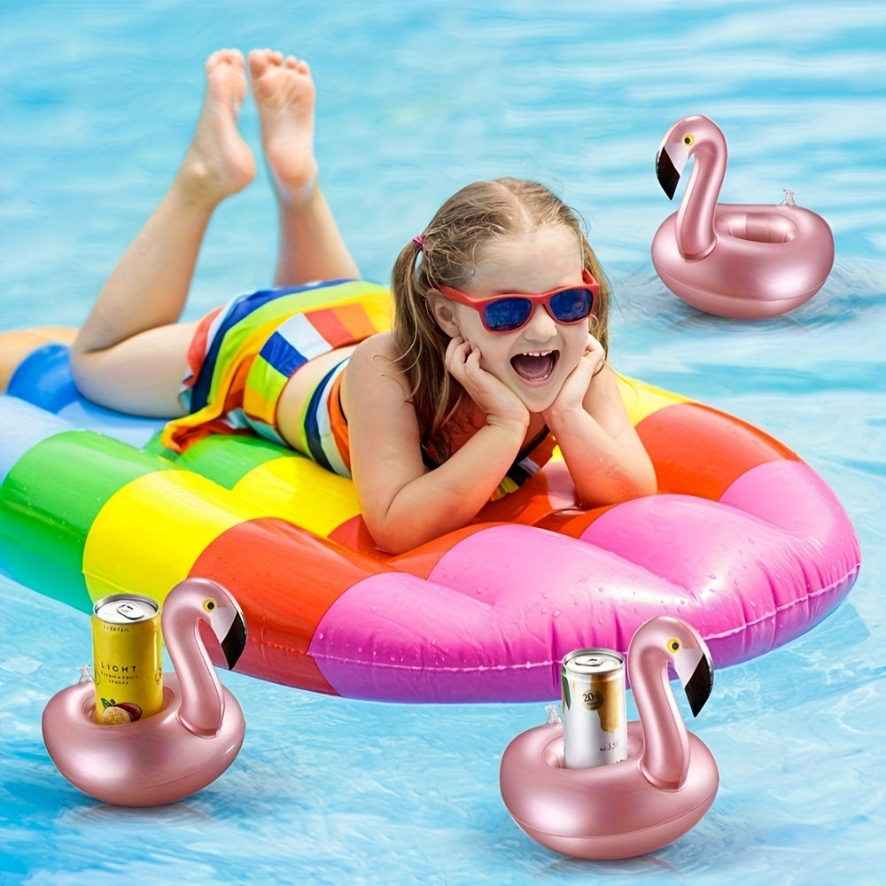 Rose Flamingo Inflatable Coaster for Pool Parties and Beach Vacations