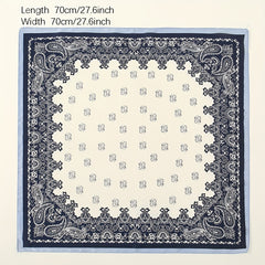 Paisley Print Satin Square Scarf Block Bandana Neckerchief