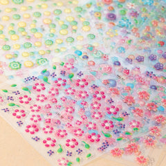 30pcs Floral Nail Art Stickers Various Flower & Cartoon Designs