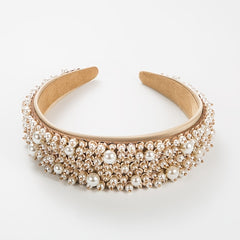 Faux Pearl Headband Beaded Wide Hairbands Hair Accessories