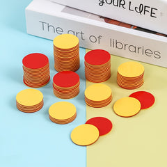25mm Dual Plastic Counting Chips 50pcs Math Rewards Educational Toy Red Yellow