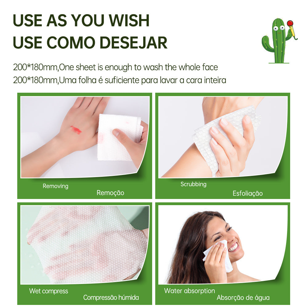 5 Packs Disposable Cotton Face Towel - Soft Cleansing Paper for Men and Women