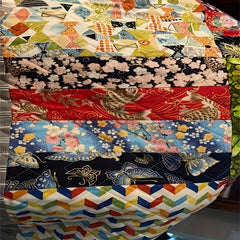 40pcs Vibrant Japanese Kimono Fabric Strips Floral Geometric Patterns DIY Crafts