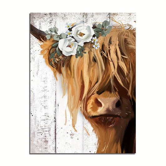 Rustic Charm Highland Cow Art Wall Decor for Bedroom Bathroom Kitchen