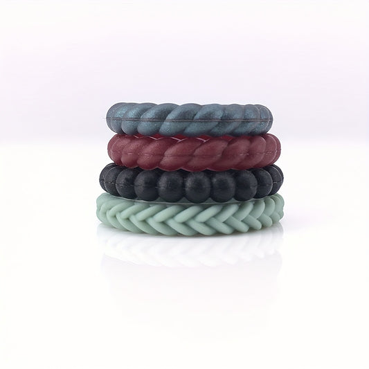 4 Pack Casual Silicone Rings for Women and Men