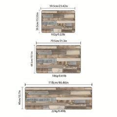 Wood Printed Anti Fatigue Kitchen Rug Waterproof Non Slip