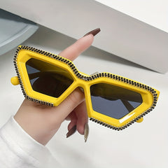 Y2K Cat Eye Sunglasses Rhinestone UV400 Sun Shades Beach Party Club