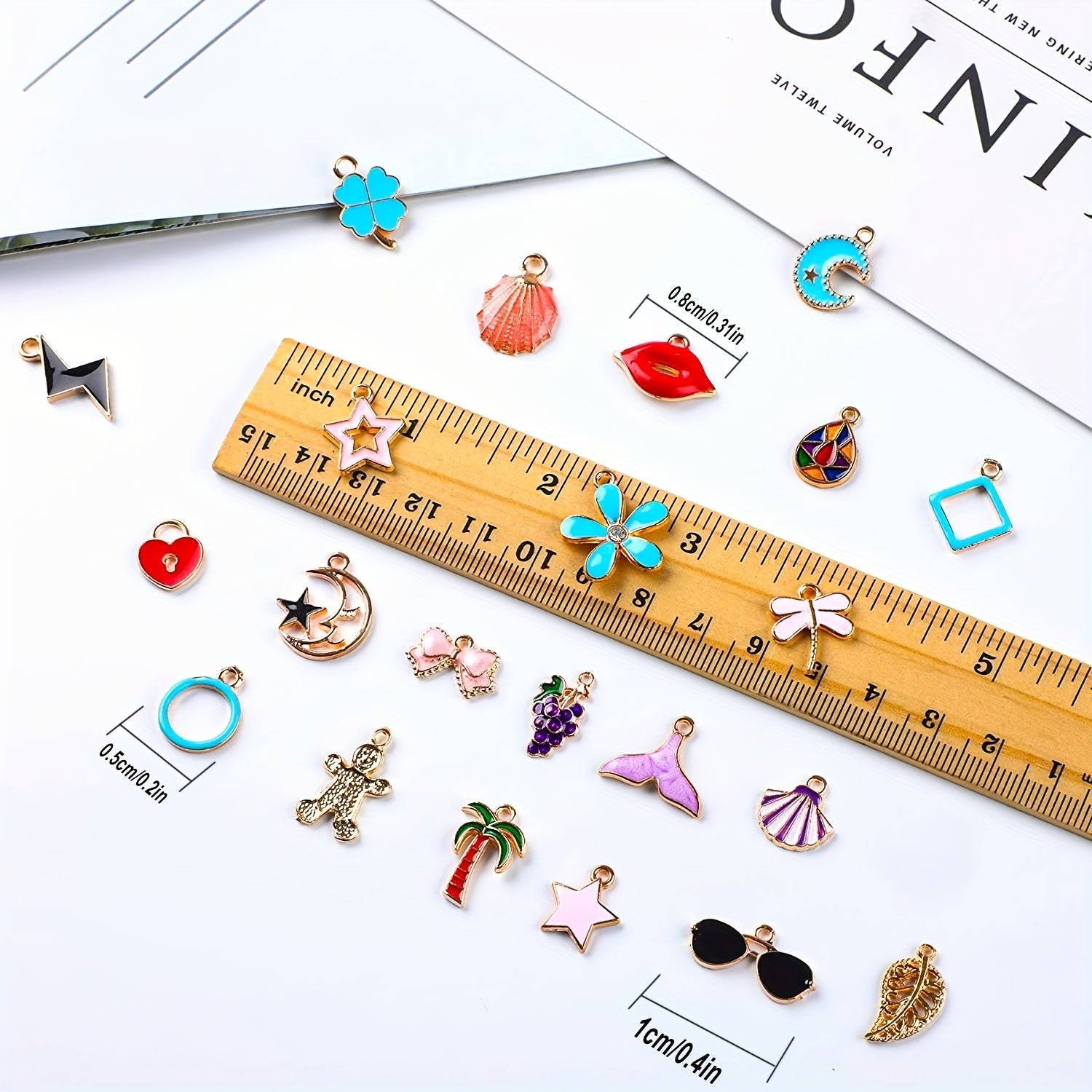 50pcs Assorted Enamel Charms for DIY Jewelry Making
