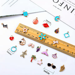 50pcs Assorted Enamel Charms for DIY Jewelry Making