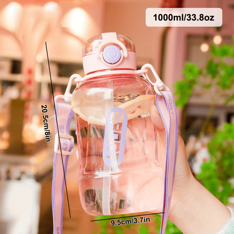 1000ml Water Cup PC Material Bouncing Straw Cup