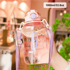 1000ml Water Cup PC Material Bouncing Straw Cup