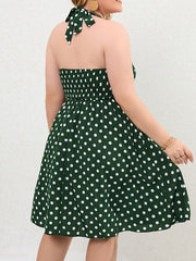  Polka Dot Halter Neck Dress