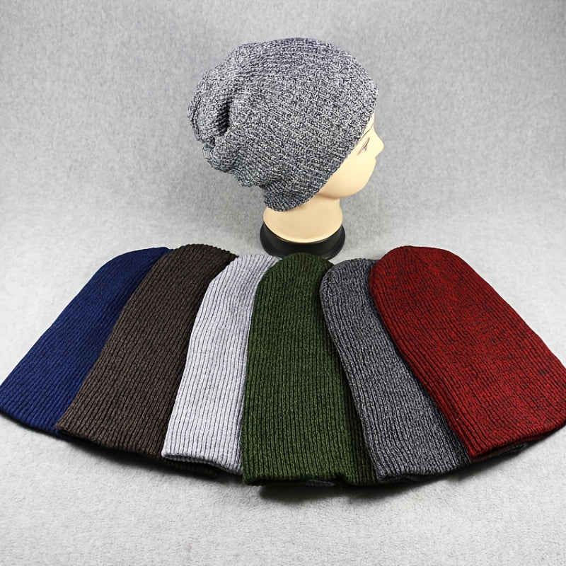 Striped Pullover Hat Men's Women's Warm Woolen Hat Knitted Hat