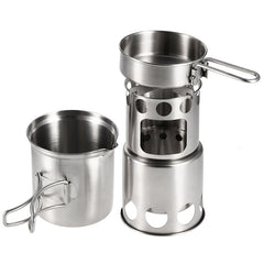 Portable Stainless Steel Charcoal Stove Set for Outdoor Cooking