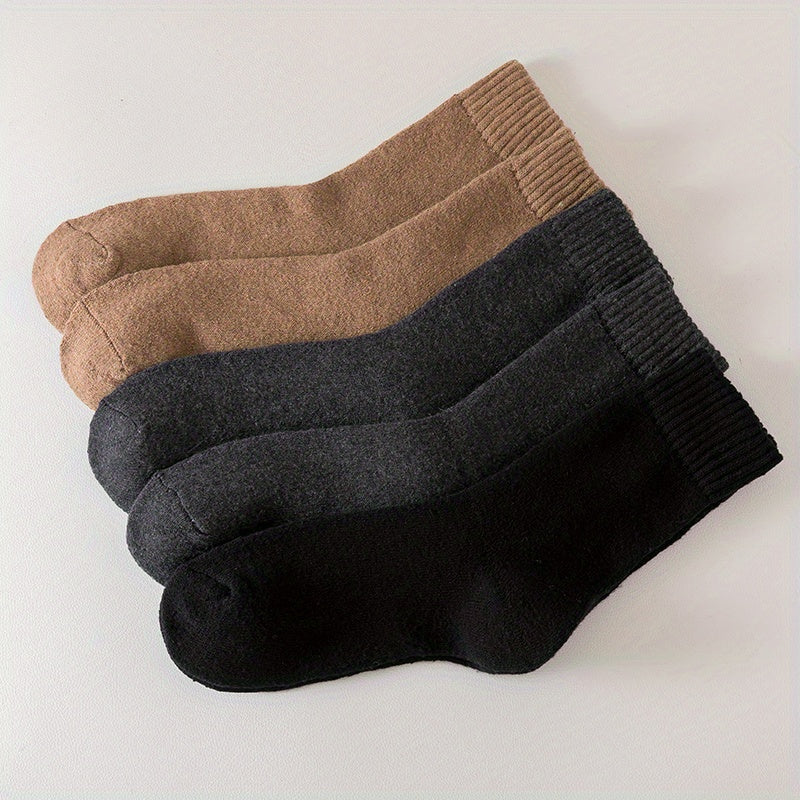 Boys Casual Thickened Crew Socks for Autumn Winter, 8 Pairs