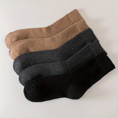 Boys Casual Thickened Crew Socks for Autumn Winter, 8 Pairs